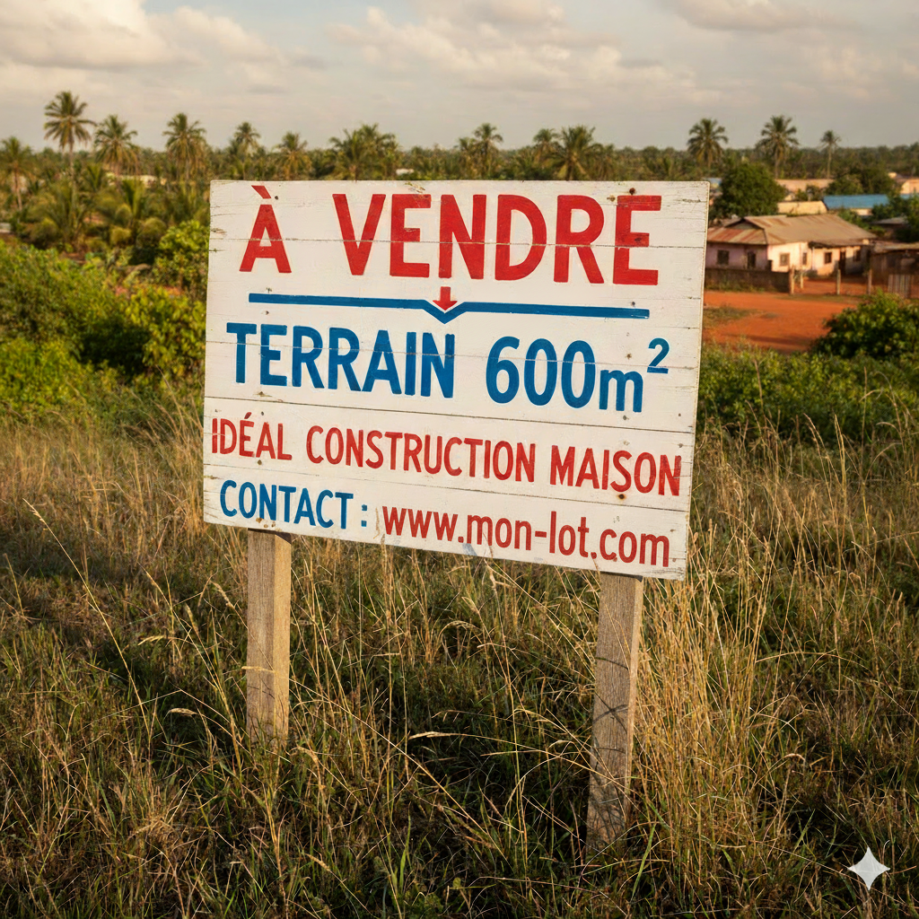 A VENDRE : 600 m² A GRAND-BASSAM
